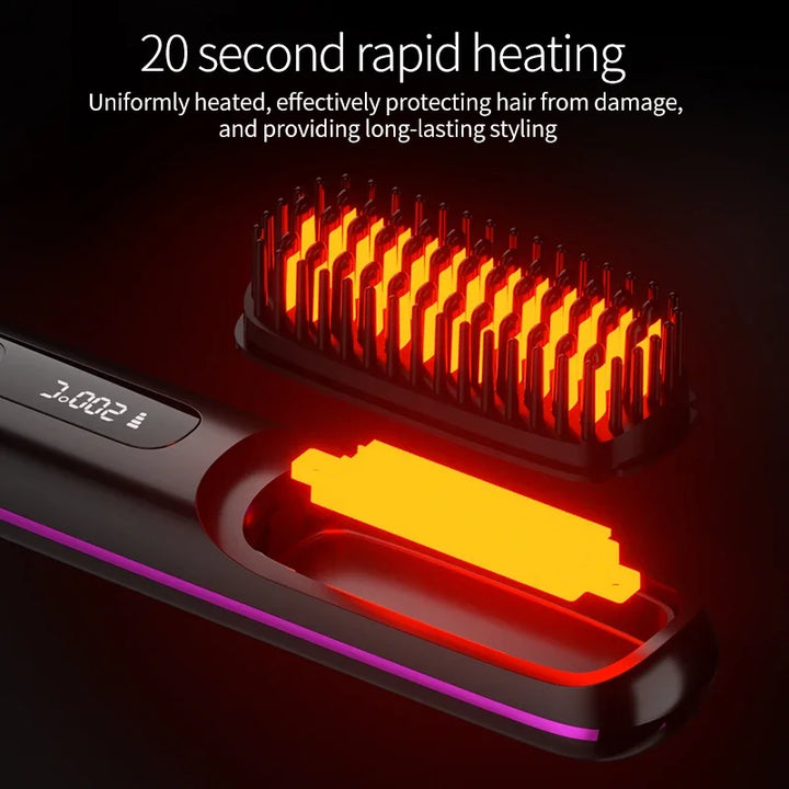 Glissara | Kabelloser Haarglätter | USB-Ladefunktion und LCD-Display | Keramik- und Ionentechnologie