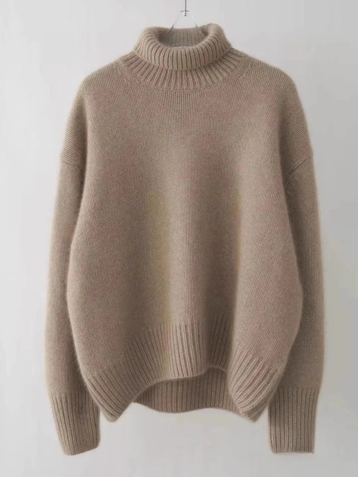 Luxuriöser Rollkragenpullover aus feiner Wolle für Damen