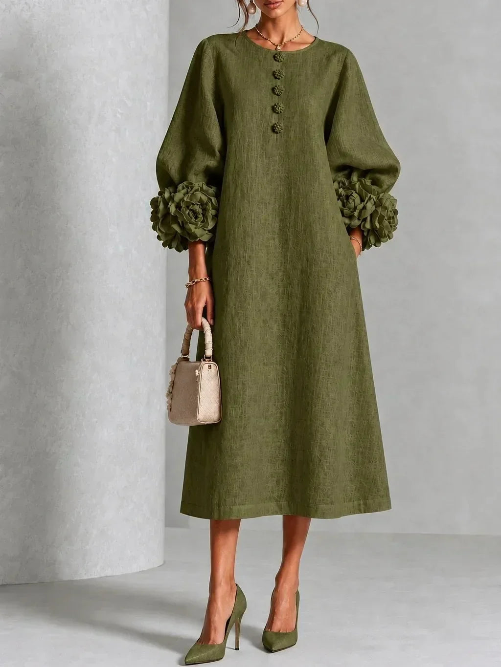 Midikleid mit Blumenmuster
