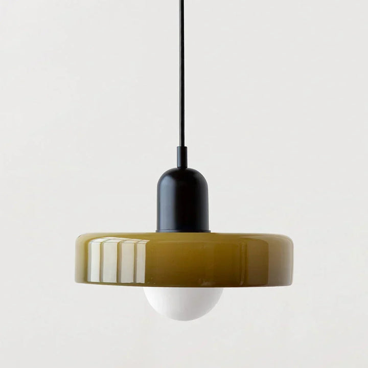 Bauhaus Buntglas-Pendelleuchte