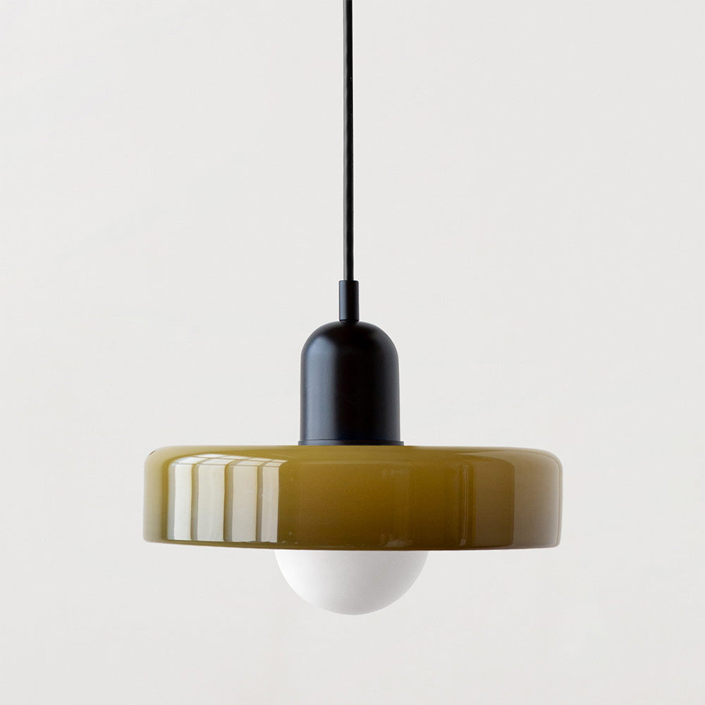 Farbenfrohe Pendelleuchte im Bauhausstil - StiloGlas