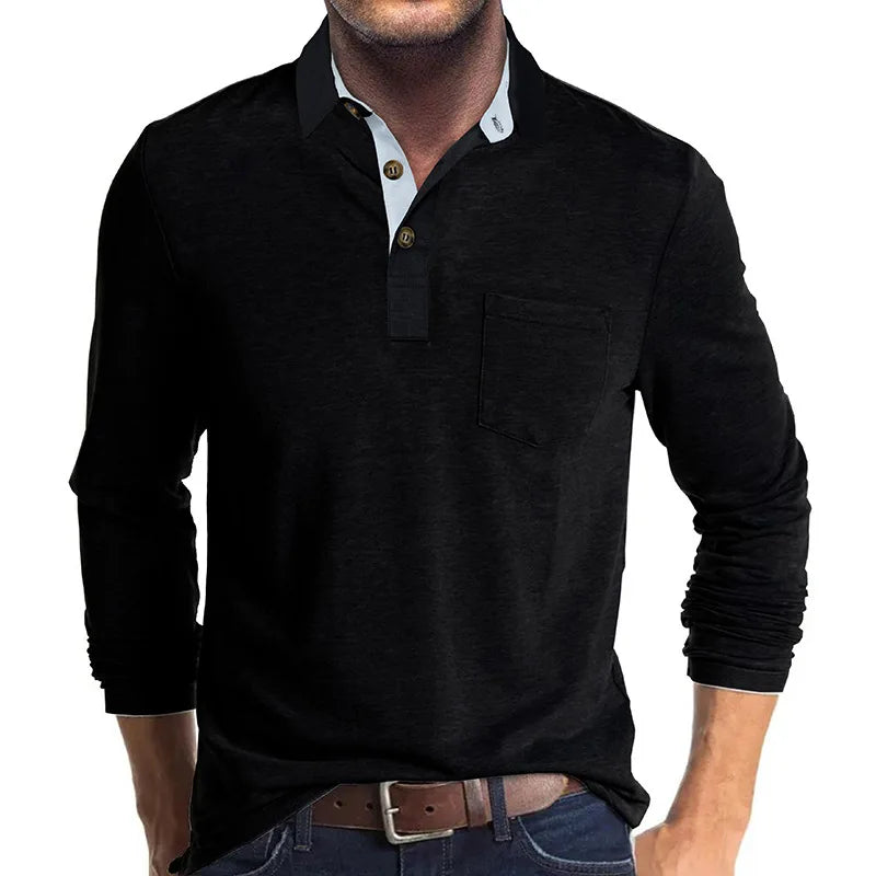 Herren-Poloshirt mit langen Ärmeln – atmungsaktiv & vielseitig – Matteo
