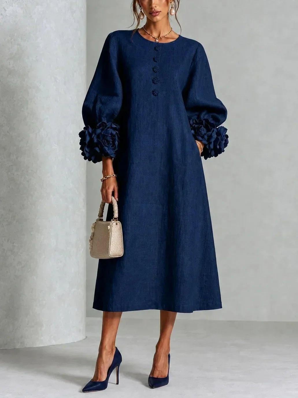 Midikleid mit Blumenmuster