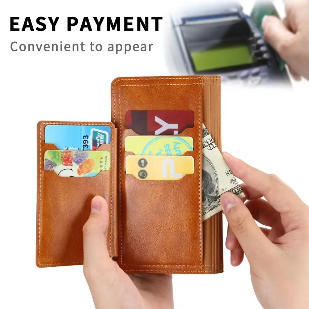 Premium-Leder-Flip-Wallet für iPhone & Hülle mit Ständer
