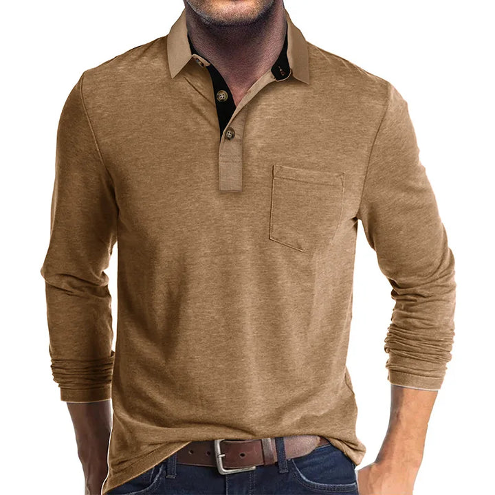 Herren-Poloshirt mit langen Ärmeln – atmungsaktiv & vielseitig – Matteo