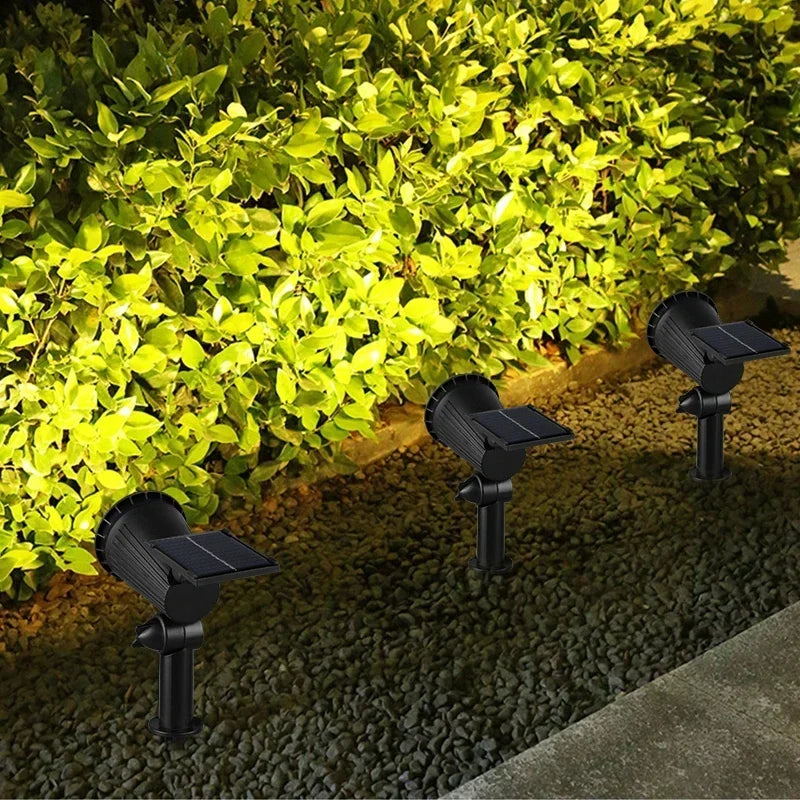 LED-Gartenlampe mit Solar-Flutlicht und Dämmerungssensor