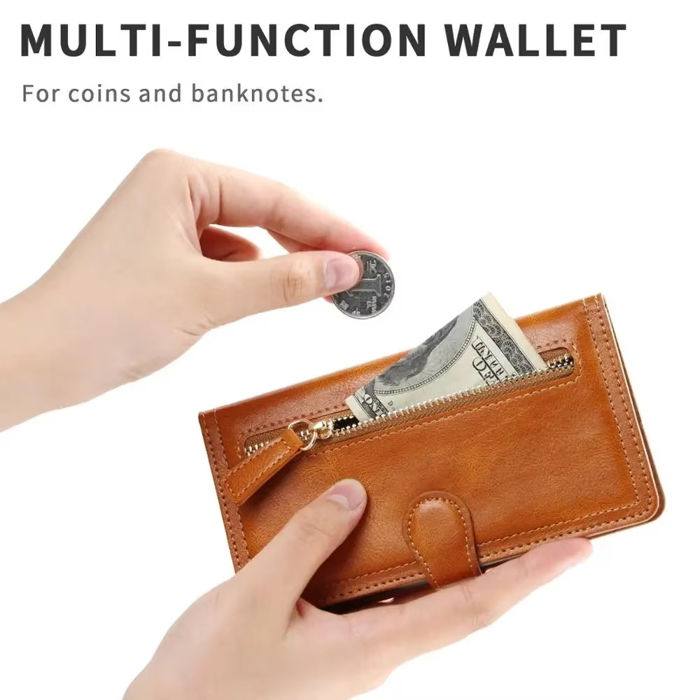 Premium-Leder-Flip-Wallet für iPhone & Hülle mit Ständer