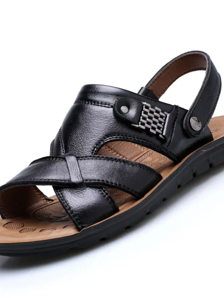 Langlebige &amp; atmungsaktive Leder-Herrensandalen – Tiberius