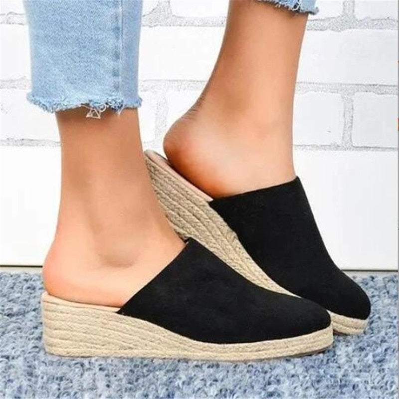 Retro-schicke Keilabsatz-Sandalen - Vera