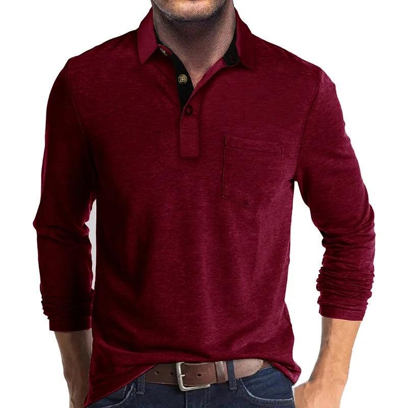 Herren-Poloshirt mit langen Ärmeln – atmungsaktiv & vielseitig – Matteo