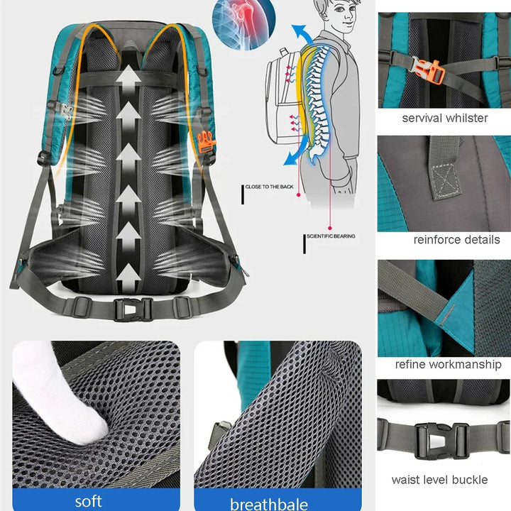 Alpivento 70L Trekkingrucksack | Wasserdichter Campingrucksack mit Regenschutz | Großer Outdoor-Rucksack für Wandern, Bergsteigen und Reisen  Marke: