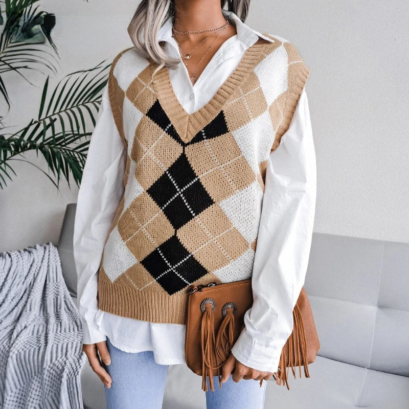 Kariertes Damen-Spencer-Oberteil – Yara