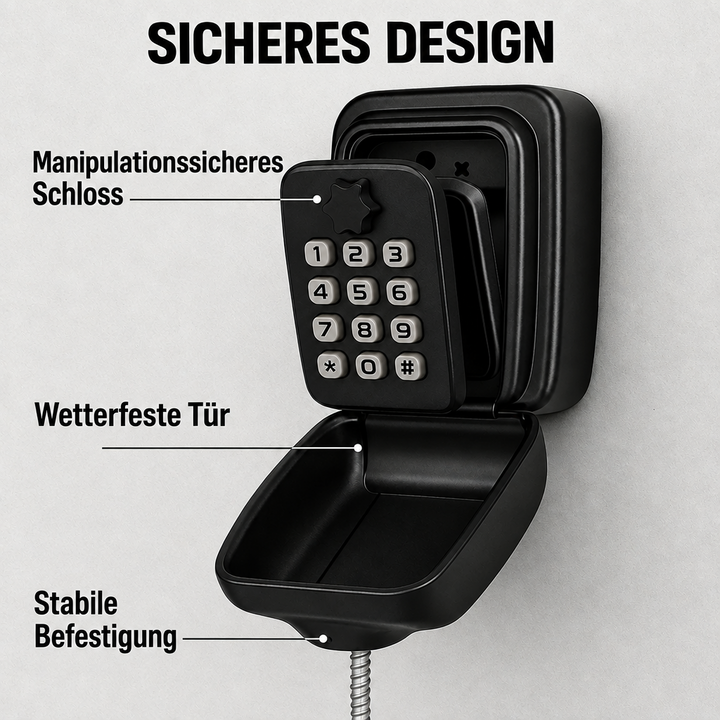 Schlüsselsafe mit Code | Wetterfestes Metall | Einstellbares Kombinationsschloss