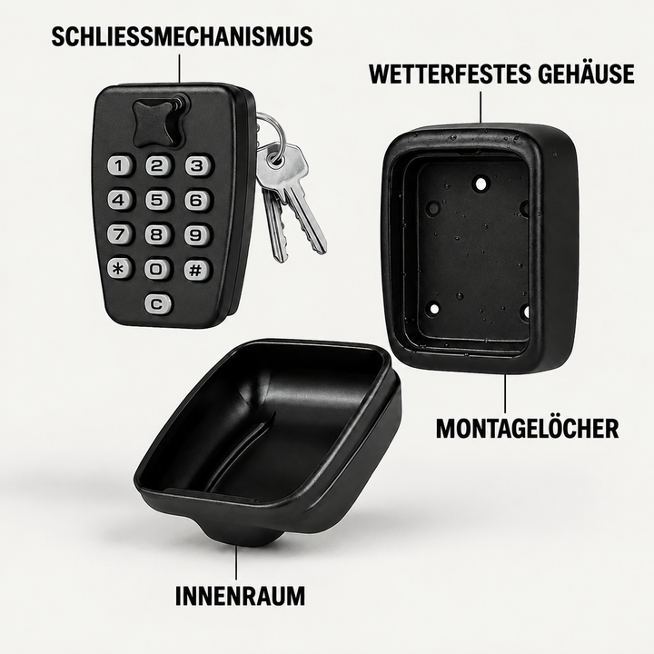 Schlüsselsafe mit Code | Wetterfestes Metall | Einstellbares Kombinationsschloss