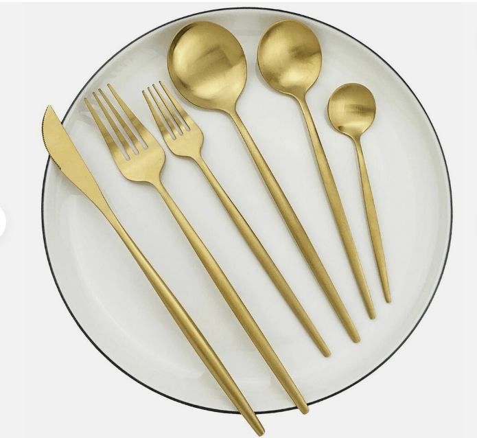 Luxus-Besteckset aus Edelstahl – Design in Gold | 24 Teile / 48 Teile