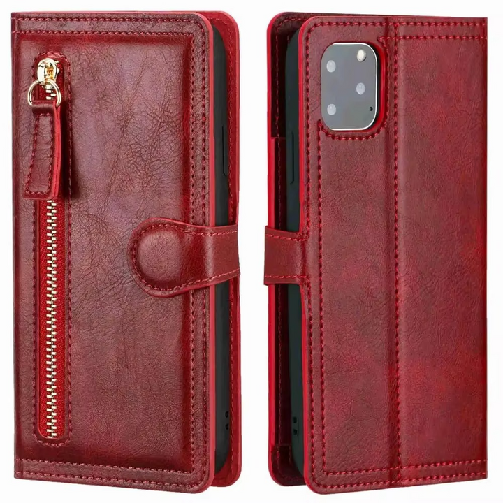Premium-Leder-Flip-Wallet für iPhone & Hülle mit Ständer