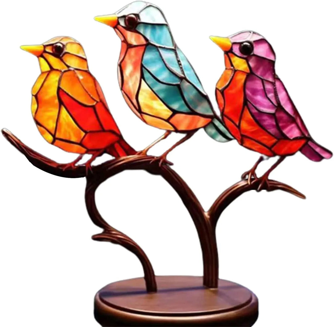 Bunte Vögel auf einem Ast Dekofigur - ColorBirds