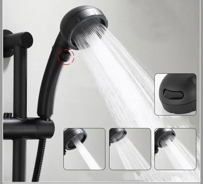 AquaJet Wandarmatur in Schwarz aus Messing