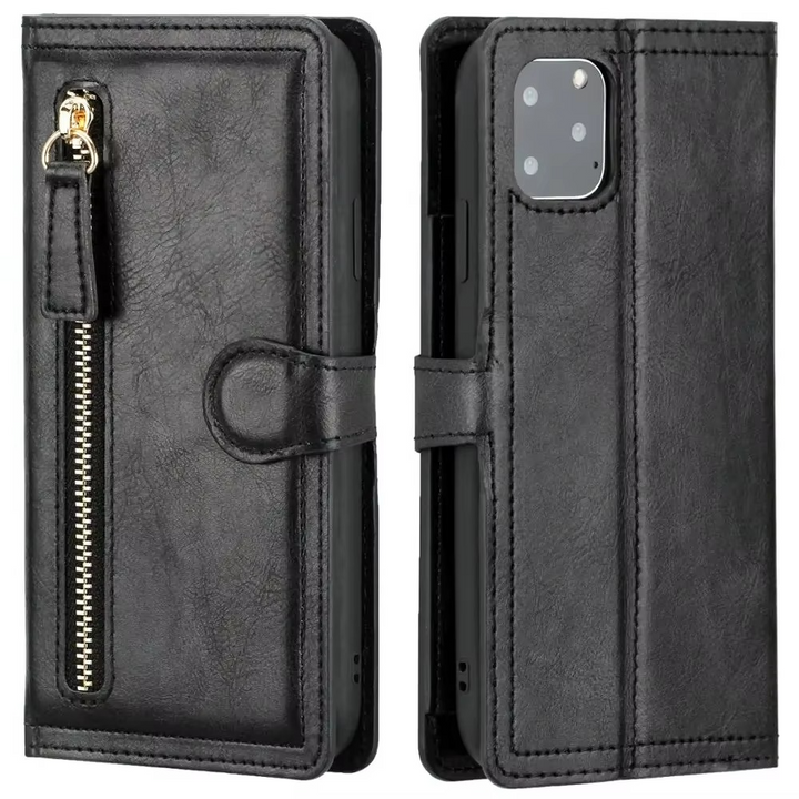 Premium-Leder-Flip-Wallet für iPhone & Hülle mit Ständer