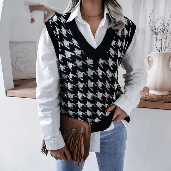 Kariertes Damen-Spencer-Oberteil – Yara