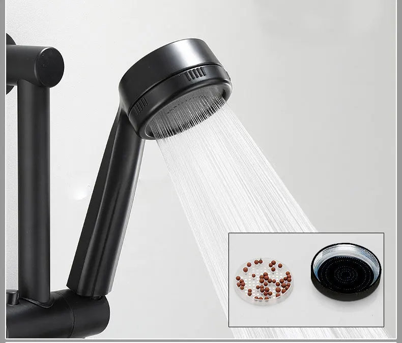 AquaJet Wandarmatur in Schwarz aus Messing