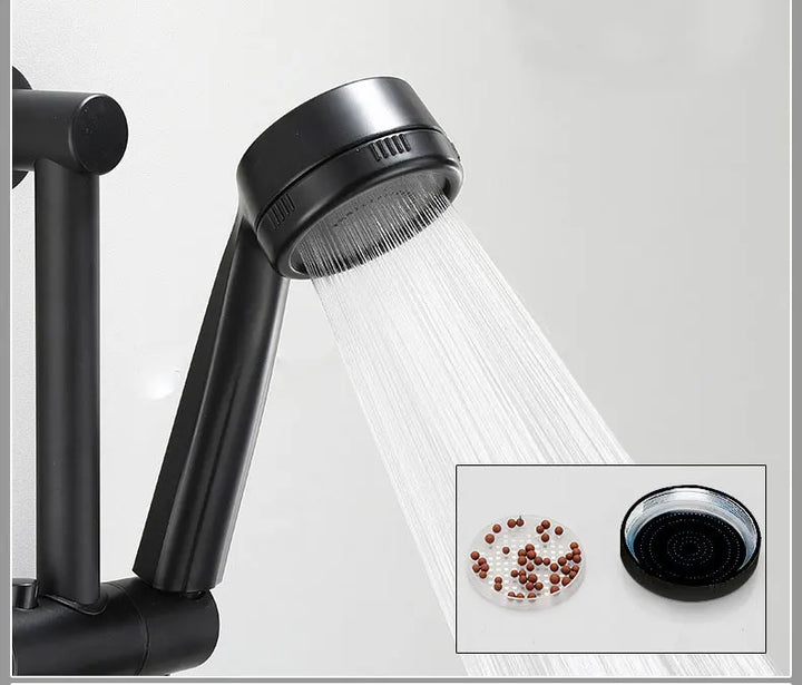 AquaJet Wandarmatur in Schwarz aus Messing