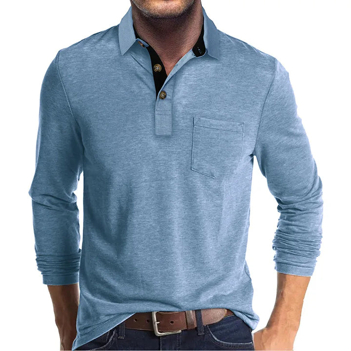 Herren-Poloshirt mit langen Ärmeln – atmungsaktiv & vielseitig – Matteo