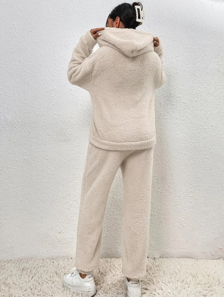 Ultrabequemer Teddy-Hausanzug mit Kapuze - Lana
