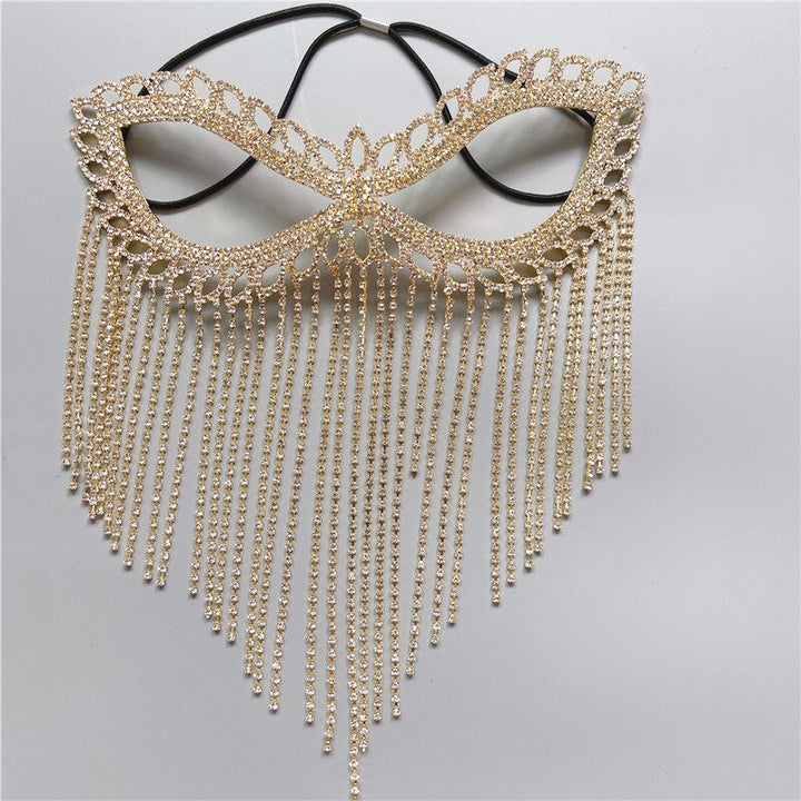Glänzende Schleier Maske | Maskerade-Gesichtsschmuck