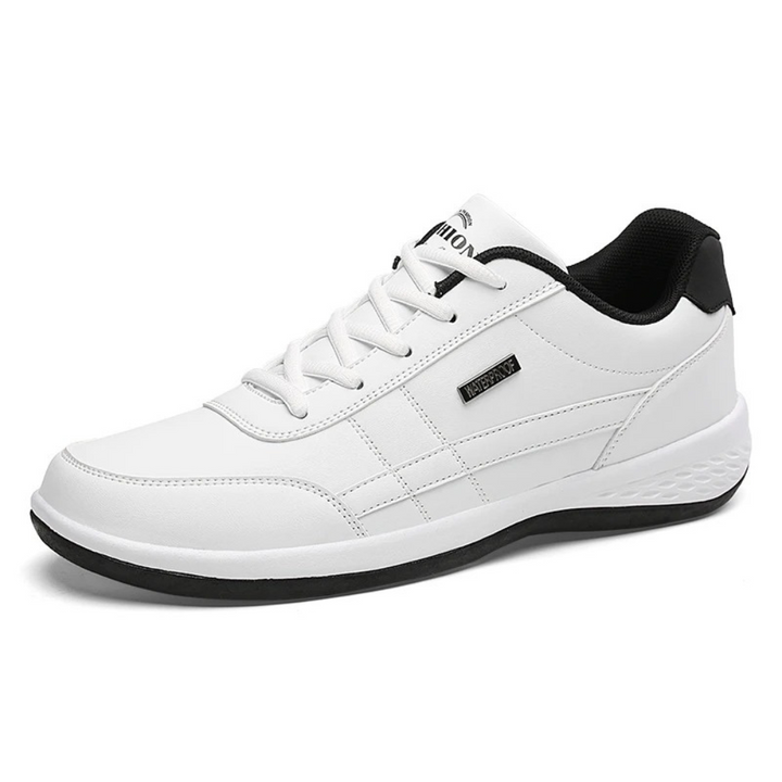 Elegante Ledersneaker für Herren mit vorderer Schnürung und Seitenpaneel