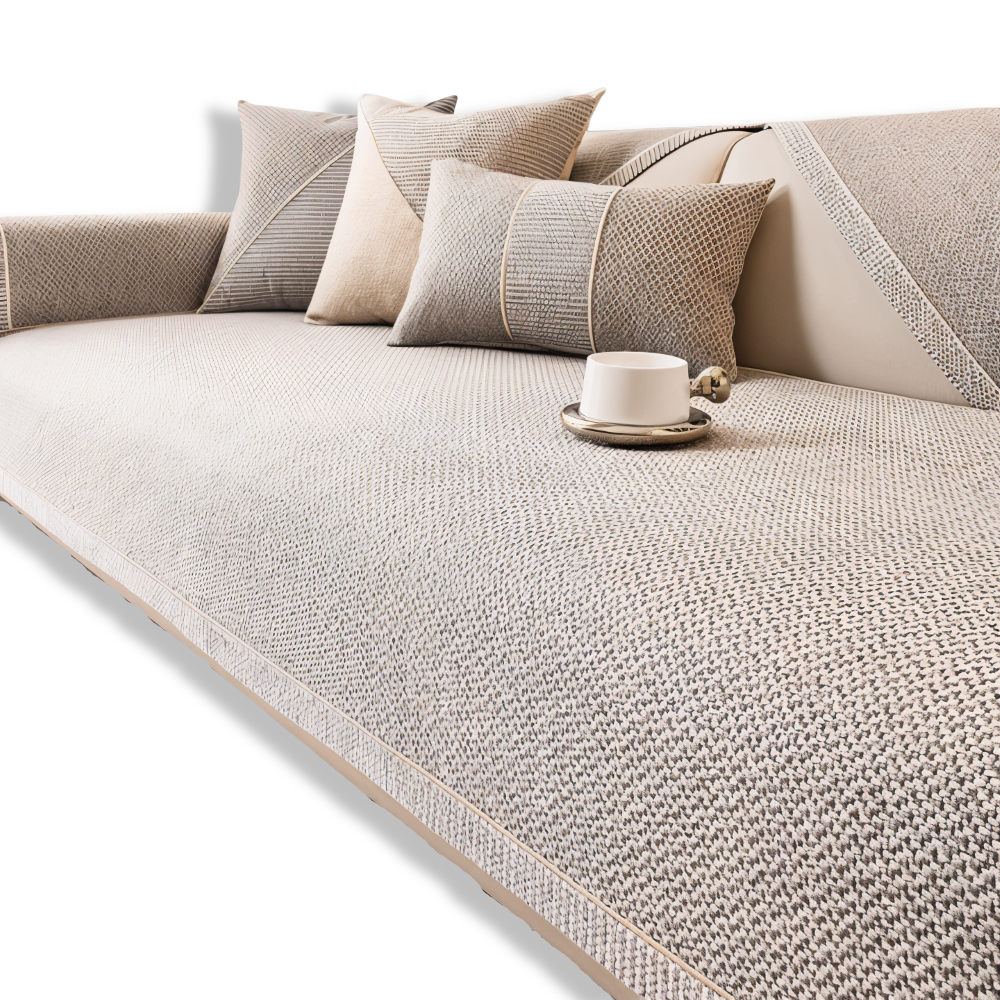 Elastischer Sofabezug – Baumwoll-Leinen-Polyester, Robust und Rutschfest