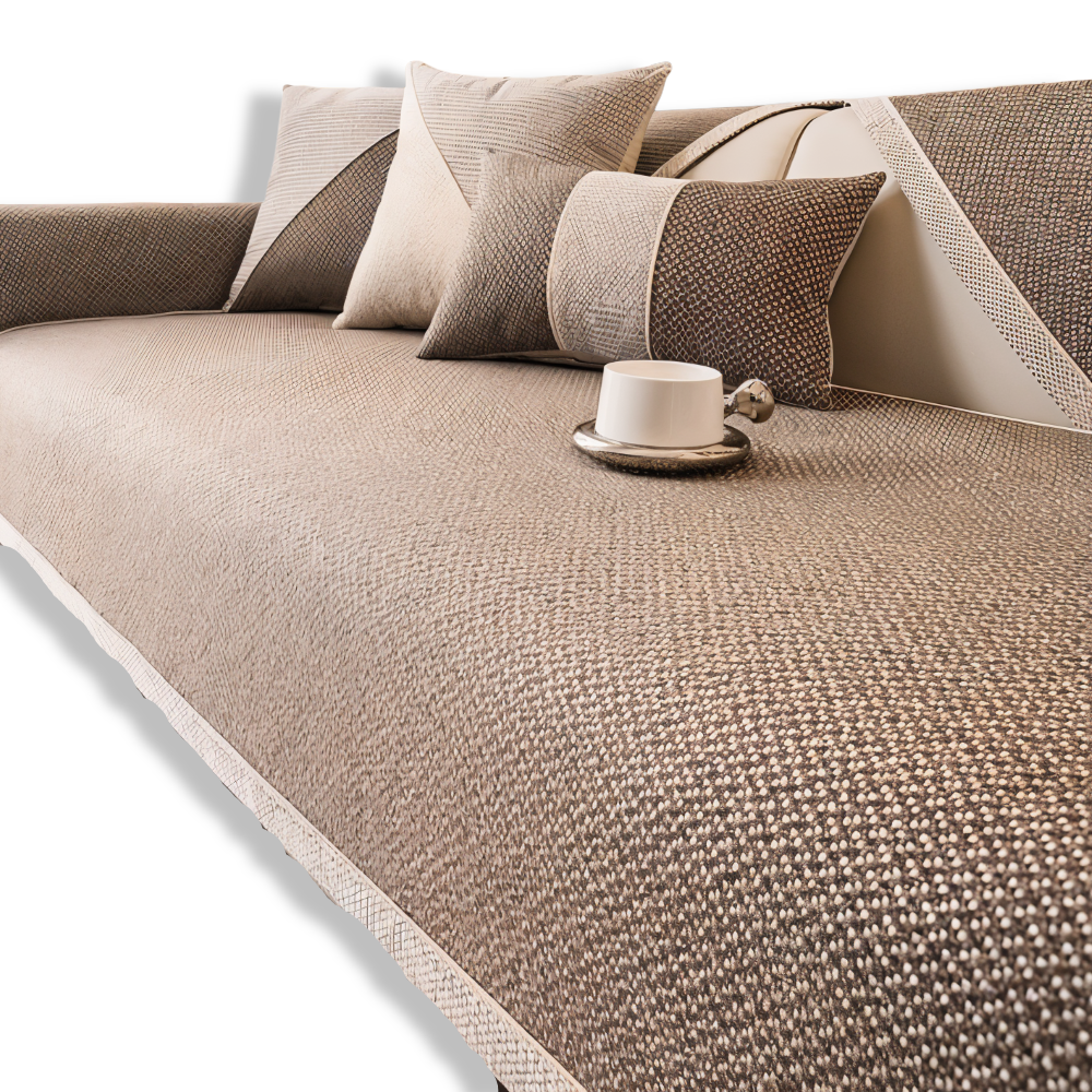 Elastischer Sofabezug – Baumwoll-Leinen-Polyester, Robust und Rutschfest