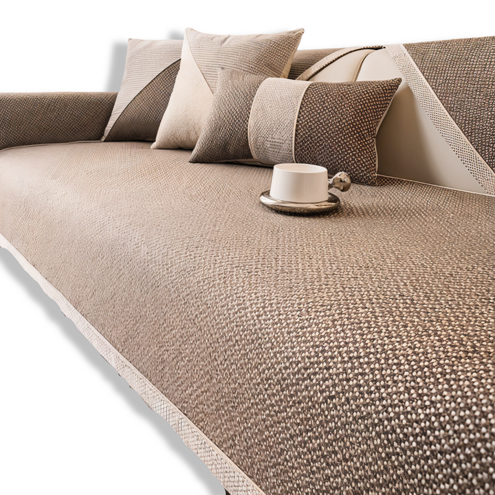 Elastischer Sofabezug – Baumwoll-Leinen-Polyester, Robust und Rutschfest