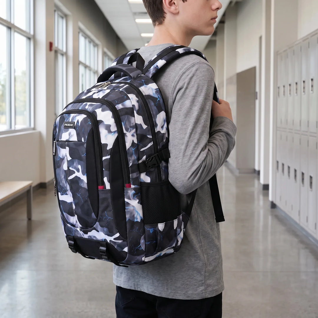 Strukturierter Schulrucksack mit mehreren Fächern - Zenthos