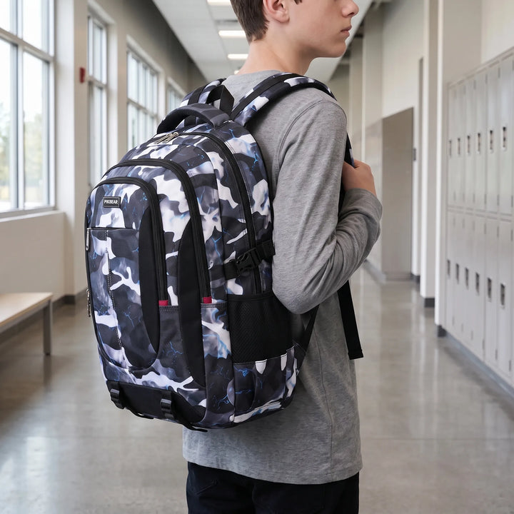 Strukturierter Schulrucksack mit mehreren Fächern - Zenthos