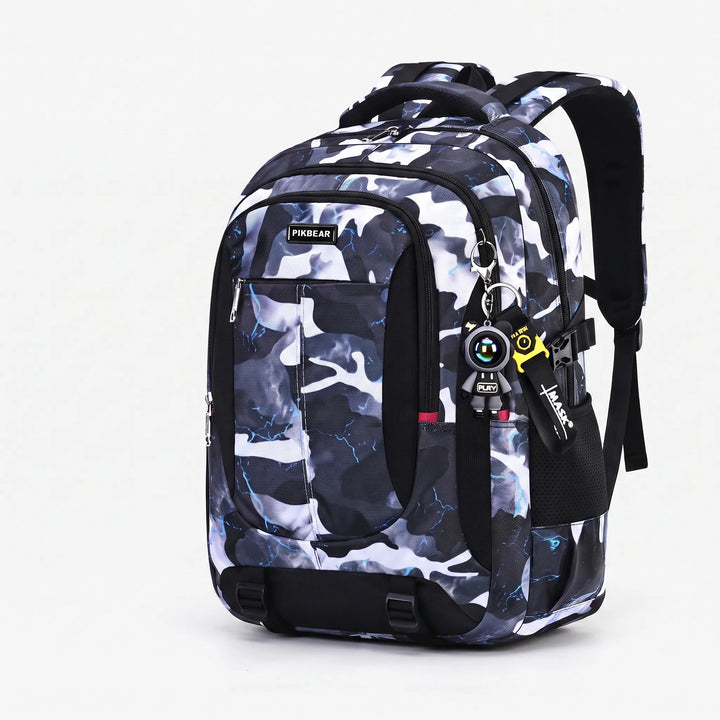 Strukturierter Schulrucksack mit mehreren Fächern - Zenthos
