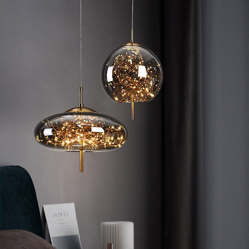 AstraGlow Modern Suspension Light | Luxuriöse LED-Hängeleuchte fürs Nachttischchen
