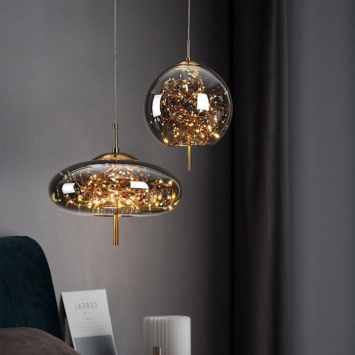 AstraGlow Modern Suspension Light | Luxuriöse LED-Hängeleuchte fürs Nachttischchen