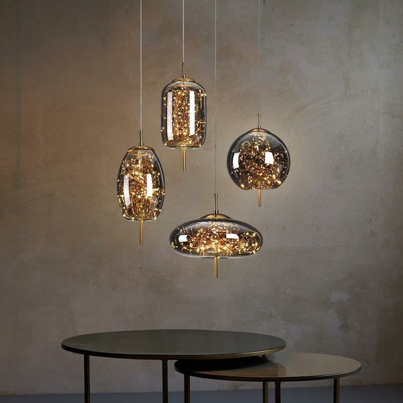 AstraGlow Modern Suspension Light | Luxuriöse LED-Hängeleuchte fürs Nachttischchen