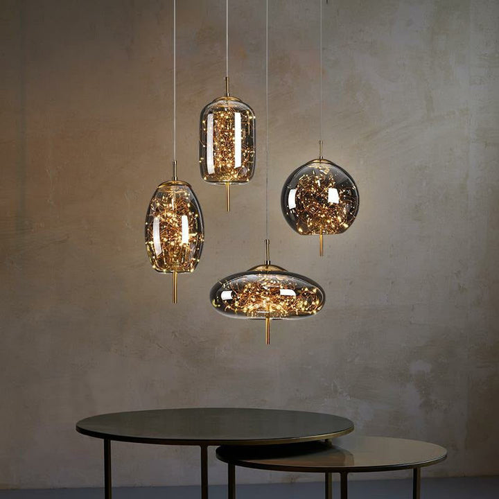AstraGlow Modern Suspension Light | Luxuriöse LED-Hängeleuchte fürs Nachttischchen