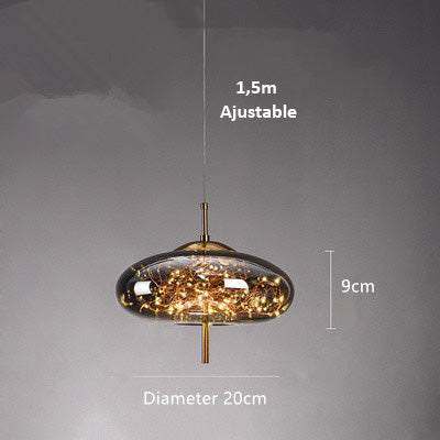 AstraGlow Modern Suspension Light | Luxuriöse LED-Hängeleuchte fürs Nachttischchen