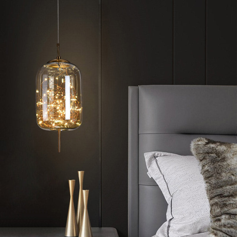 AstraGlow Modern Suspension Light | Luxuriöse LED-Hängeleuchte fürs Nachttischchen