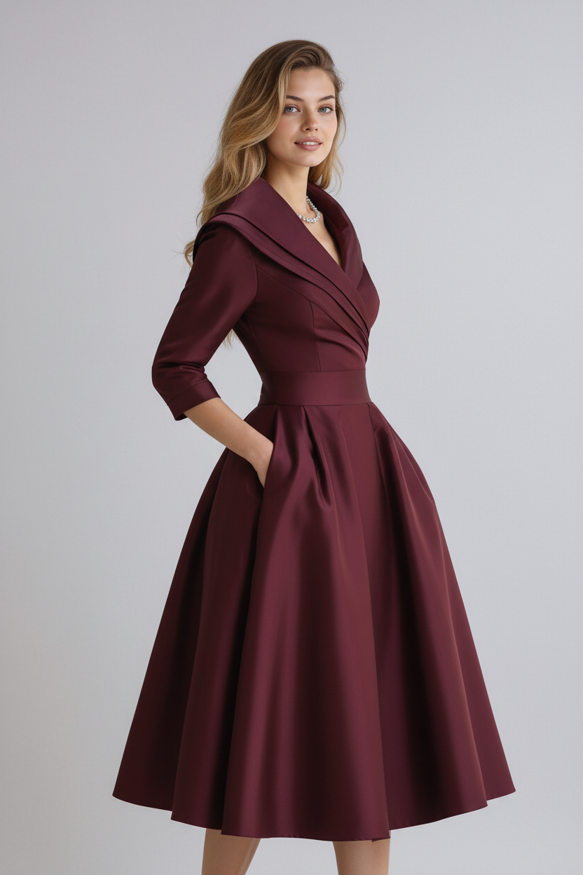 Taillierte Midi-Kleid - Emilie
