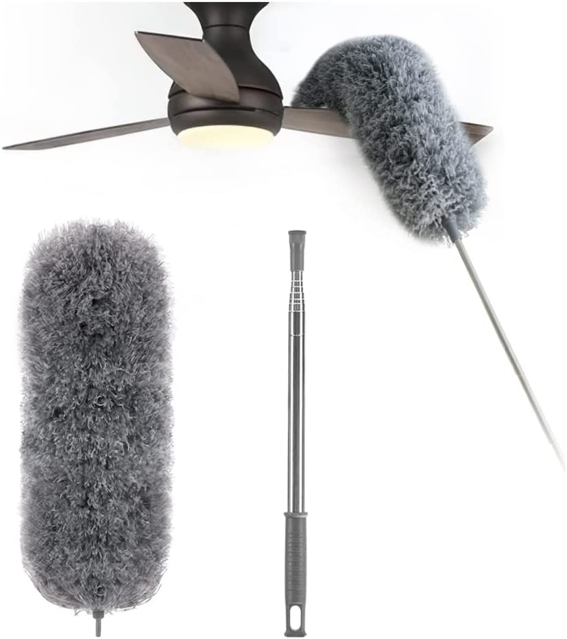 Teleskopischer Mikrofaser-Staubwedel | Extra Lange Reichweite | Flexibler Kopf | Waschbar | DustReach