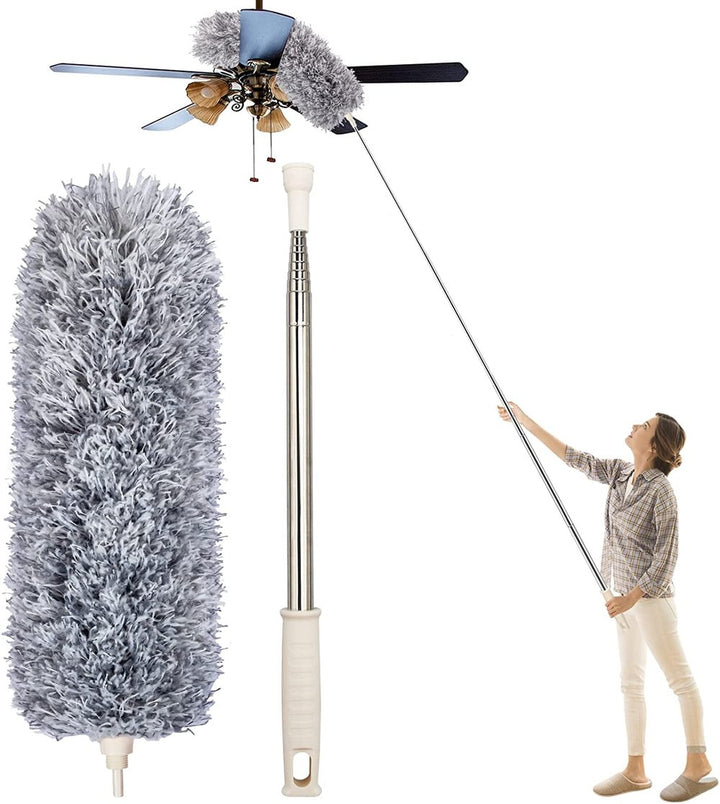 Teleskopischer Mikrofaser-Staubwedel | Extra Lange Reichweite | Flexibler Kopf | Waschbar | DustReach