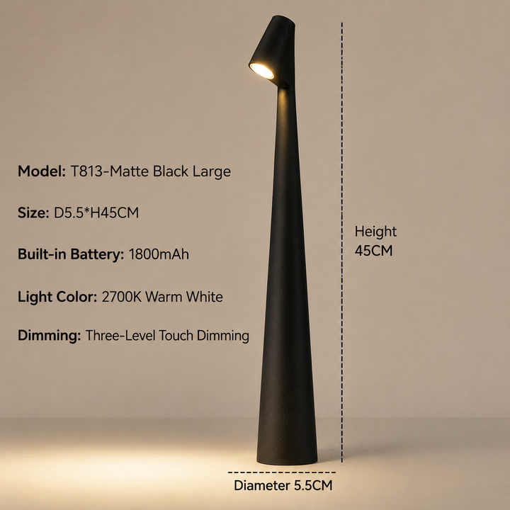 Kabellose Designer-LED-Tischlampe mit 3-stufiger Touch-Dimmung