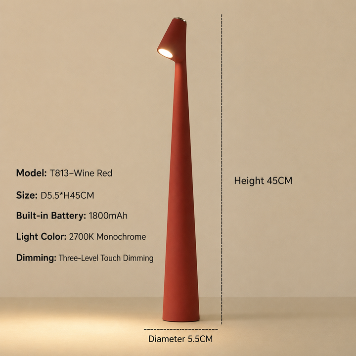 Kabellose Designer-LED-Tischlampe mit 3-stufiger Touch-Dimmung