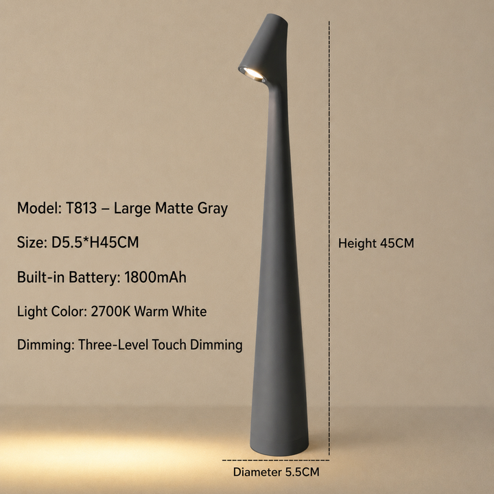Kabellose Designer-LED-Tischlampe mit 3-stufiger Touch-Dimmung