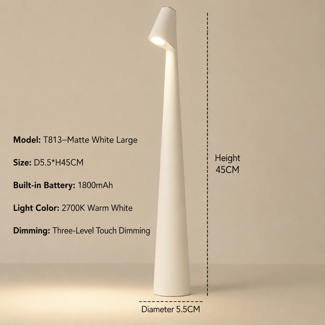 Kabellose Designer-LED-Tischlampe mit 3-stufiger Touch-Dimmung