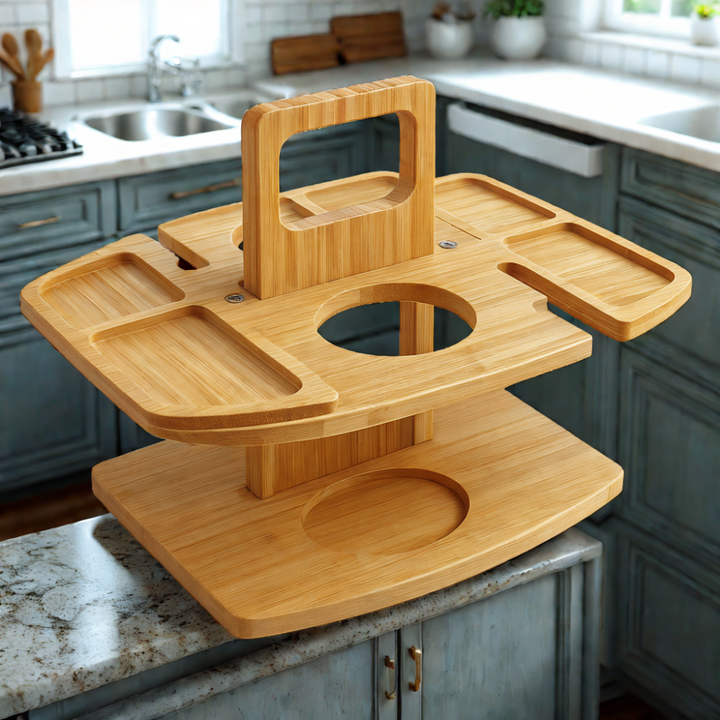 Tragbarer Picknicktisch aus Holz – WineNest